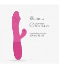 VIBRADOR RECARGABLE CON ESTIMULADOR DE CLÍTORIS BLOSSOMS ROSA FUERTE Y LUBRICANTE DE BASE AGUA INCLUIDO CRUSHIOUS