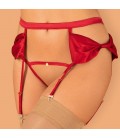 OBSESSIVE RUBINESA GARTER BELT AND CROTCHLESS THONG