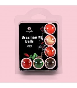 BOLAS LUBRIFICANTES BEIJÁVEIS BRAZILIAN BALLS MULTISABORES 6 x 4GR