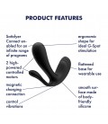 ESTIMULADOR DEL PUNTO-G Y ANAL TOP SECRET + CON APP SATISFYER NEGRO