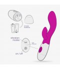 VIBRADOR CON ESTIMULADOR DE CLÍTORIS CHERIE Y LUBRICANTE DE BASE AGUA INCLUIDO CRUSHIOUS