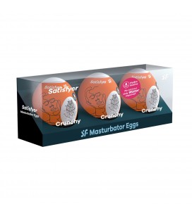 PACK DE 3 MASTURBADOR MASTURBATOR EGG CRUNCHY SATISFYER