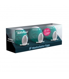 PACK OF 3 SATISFYER MASTURBATOR EGG NAUGHTY