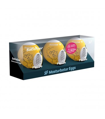 PACK OF 3 SATISFYER MASTURBATOR EGG FIERCE