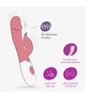 VIBRADOR CON ESTIMULADOR DE CLÍTORIS MOCHI ROSA Y LUBRICANTE DE BASE AGUA INCLUIDO CRUSHIOUS