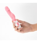 VIBRADOR CON ESTIMULADOR DE CLÍTORIS MOCHI ROSA Y LUBRICANTE DE BASE AGUA INCLUIDO CRUSHIOUS