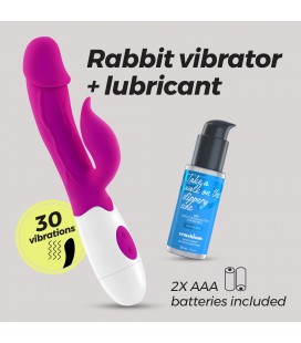 VIBRADOR COM ESTIMULADOR DE CLITÓRIS MOCHI ROXO E LUBRIFICANTE À BASE DE ÁGUA INCLUÍDO CRUSHIOUS