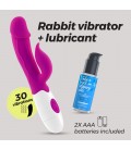 VIBRADOR CON ESTIMULADOR DE CLÍTORIS MOCHI MORADO Y LUBRICANTE DE BASE AGUA INCLUIDO CRUSHIOUS