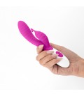 VIBRADOR CON ESTIMULADOR DE CLÍTORIS GUMMIE MORADO Y LUBRICANTE DE BASE AGUA INCLUIDO CRUSHIOUS