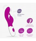 VIBRADOR COM ESTIMULADOR DE CLITÓRIS GUMMIE ROXO E LUBRIFICANTE À BASE DE ÁGUA INCLUÍDO CRUSHIOUS