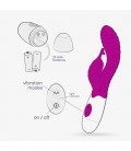 VIBRADOR CON ESTIMULADOR DE CLÍTORIS GUMMIE MORADO Y LUBRICANTE DE BASE AGUA INCLUIDO CRUSHIOUS