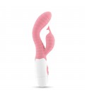 VIBRADOR COM ESTIMULADOR DE CLITÓRIS GUMMIE ROSA E LUBRIFICANTE À BASE DE ÁGUA INCLUÍDO CRUSHIOUS