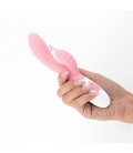 VIBRADOR COM ESTIMULADOR DE CLITÓRIS GUMMIE ROSA E LUBRIFICANTE À BASE DE ÁGUA INCLUÍDO CRUSHIOUS