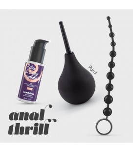 ANAL THRILL DUCHA ANAL 90ML CON LUBRICANTE ANAL 50ML Y CADENA ANAL DE 10 PERLAS CRUSHIOUS