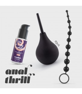 CRUSHIOUS ANAL THRILL ANAL DOUCHE 90ML WITH ANAL LUBRICANT 50ML AND 10 BEAD ANAL CHAIN