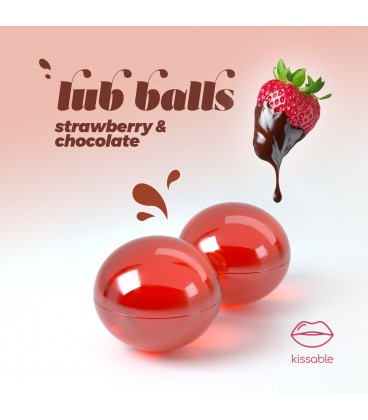 LUB BALLS STRAWBERRY & CHOCOLATE FLAVOURED LUBRICATING BALLS CRUSHIOUS