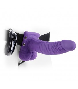 7" HOLLOW VIBRATING STRAP-ON FETISH FANTASY SERIES PURPLE