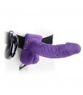 STRAP-ON HUECO CON VIBRACIÓN Y TESTICULOS 7" FETISH FANTASY SERIES MORADO