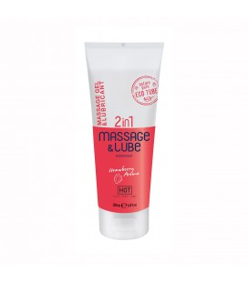 HOT™ STRAWBERRY FLAVOURED MASSAGE AND LUBRICANT 2IN1 200ML