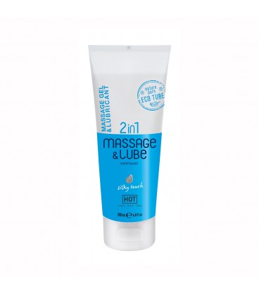 GEL DE MASAJE Y LUBRICANTE 2EN1 A BASE DE AGUA SILKY TOUCH HOT™ 200ML