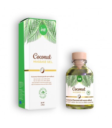 GEL DE MASSAGEM VEGAN COM SABOR A COCO INTT 30ML