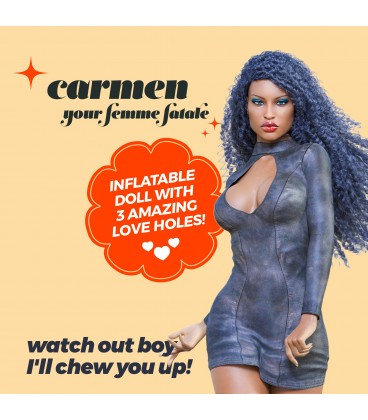 CRUSHIOUS CARMEN THE FEMME FATALE EBONY INFLATABLE DOLL