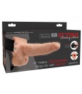 ARNÊS COM DILDO OCO RECARREGÁVEL 6" HOLLOW RECHARGEABLE STRAP-ON COM COMANDO FETISH FANTASY SERIES