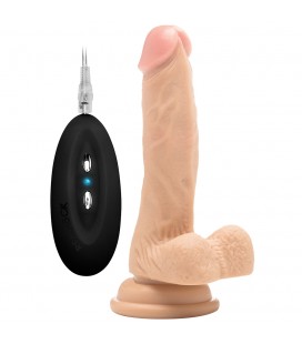 VIBRADOR REALÍSTICO COM TESTÍCULOS REALROCK 7” BRANCO