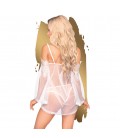 PENTHOUSE LIP SMACKER CHEMISE AND PANTY WHITE