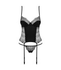 OBSESSIVE SHARLOTTE CORSET AND THONG BLACK