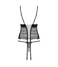 OBSESSIVE SHARLOTTE CORSET AND THONG BLACK