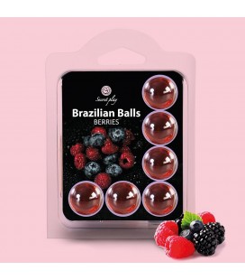 BOLAS LUBRIFICANTES BEIJÁVEIS BRAZILIAN BALLS SABOR A FRUTOS DO BOSQUE 6 x 4GR