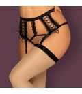 OBSSESSIVE BRAVELLE GARTER BELT AND THONG BLACK