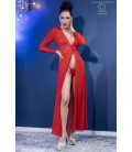 CR-4421 LONG GOWN AND THONG RED