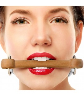 WOODEN BRIDLE GAG WHITE
