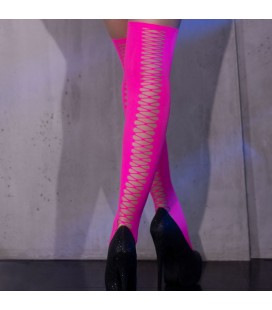 CR-4398 STOCKINGS NEON PINK