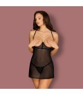 OBSESSIVE PEARLOVE CHEMISE AND THONG BLACK