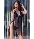 CR-4462 BABYDOLL AND THONG BLACK