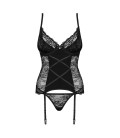 QUEEN SIZE OBSESSIVE LAURISE CORSET AND THONG BLACK