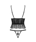 OBSESSIVE ROMANESA CORSET AND THONG BLACK
