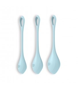 CONJUNTO DE 3 BOLAS KEGEL YONI POWER 2 SATISFYER AZULES