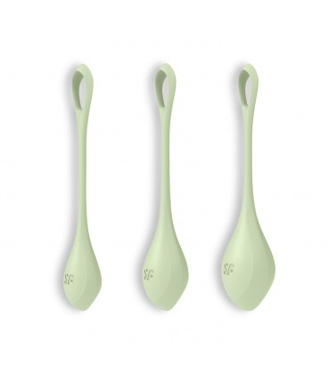 CONJUNTO DE 3 BOLAS KEGEL YONI POWER 2 SATISFYER VERDES