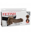 STRAP-ON HUECO CON TESTICULOS 7" FETISH FANTASY SERIES MULATO