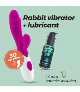 VIBRADOR CON ESTIMULADOR DE CLÍTORIS LOLLIPOP Y LUBRICANTE DE BASE AGUA INCLUIDO CRUSHIOUS