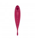 VIBRADOR TWIRLING PRO SATISFYER COM APLICAÇÃO CONNECT VERMELHO