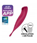 VIBRADOR TWIRLING PRO SATISFYER CON APLICACIÓN CONNECT ROJO