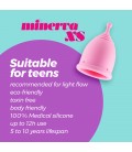 COPA MENSTRUAL MINERVA XS CON BOLSA Y LIMPIADOR DE JUGUETES 150 ML CRUSHIOUS