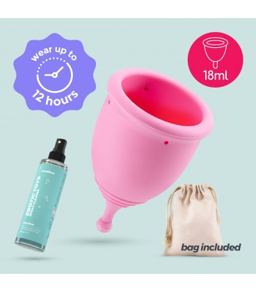 COPO MENSTRUAL MINERVA XS COM BOLSA E LIMPADOR DE BRINQUEDOS 150 ML CRUSHIOUS