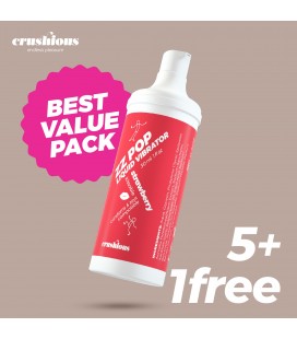 PACK 5 + 1 FREE CRUSHIOUS ZZ POP LIQUID VIBRATOR STRAWBERRY AROMA 30ML