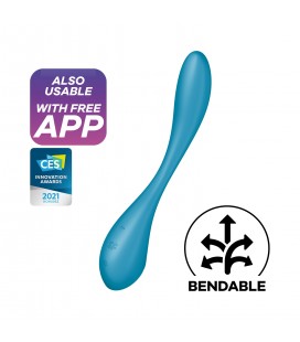 VIBRADOR G-SPOT FLEX 5 CONNECT APP AZUL SATISFYER